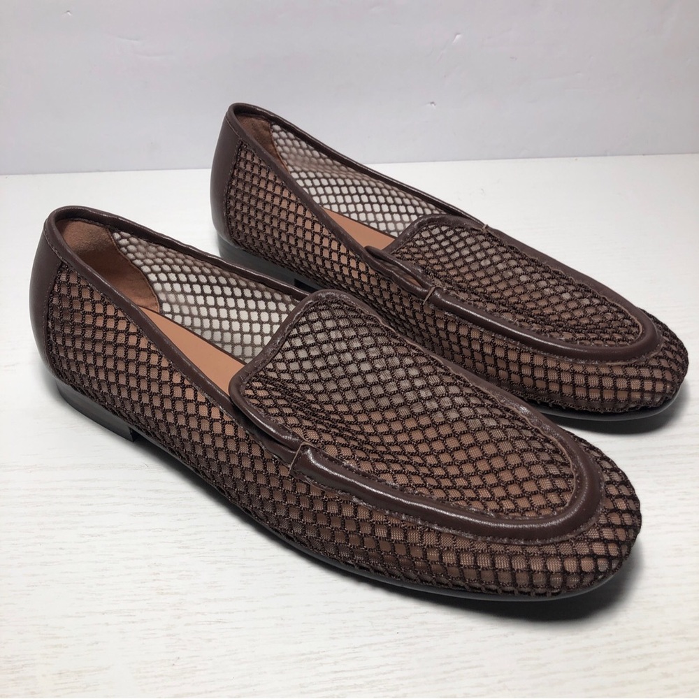 Maeve x Bibi Lou Mesh Loafers Women Size US10-10.5 EU41 Dark Brown Leather Flats